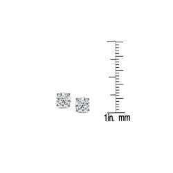 14k Gold 1ct TDW Round Diamond Hearts and Arrows Stud Earrings (G, SI1-SI2)