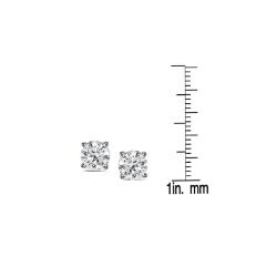 14k Gold 2ct TDW Round Diamond Hearts and Arrows Stud Earrings (E-F, SI1-SI2)