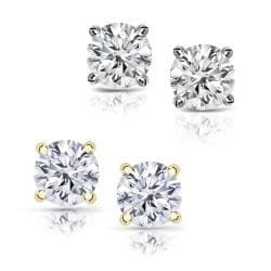 14k Gold 1 1/2ct TDW Round Diamond Stud Earrings (H-I, SI1-SI2)