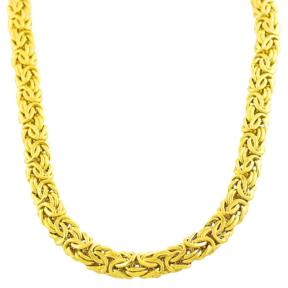 Fremada 14k Yellow Gold 9mm Byzantine Necklace