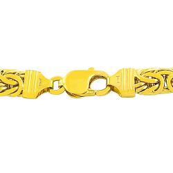 14k Yellow Gold 9mm Byzantine Necklace