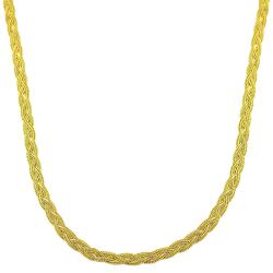 14k Yellow Gold Braided Foxtail Necklace