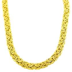14k Yellow Gold 9mm Byzantine Necklace