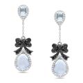 14k White Gold 3/5ct TDW Diamond and Blue Topaz Earrings (G-H, SI1)
