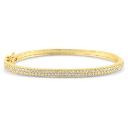 Sterling Silver 3 1/4 CT TGW Cubic Zirconia Bangle Bracelet