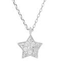 Silvertone Pave-set Cubic Zirconia Star Necklace