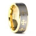 Gold Plated Tungsten Carbide Cross Wedding Band (8mm)