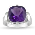 Miadora Sterling Silver 6 3/4 CT TGW Amethyst Cocktail Ring