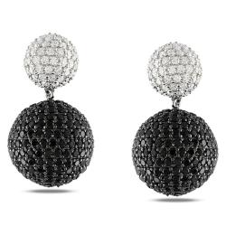 Sterling Silver Black and White Cubic Zirconia Earrings (20 1/2ct TGW)