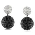 Sterling Silver Black and White Cubic Zirconia Earrings (20 1/2ct TGW)