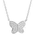 Tressa Silvertone Pave-set Cubic Zirconia Butterfly Necklace