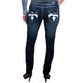 Silver Diva Women's Rhinestone Fleur De Lis Denim Jeans
