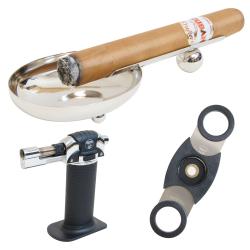 Cigar Humidor and Accessories Set Cuatro