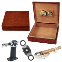 Cigar Humidor and Accessories Set Cuatro