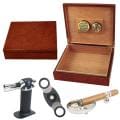 Cigar Humidor and Accessories Set Cuatro