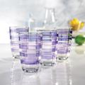 Spectrum StyleSetter Purple Stripe High-Ball Glasses (Set of 4)