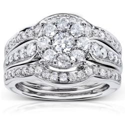 14k White Gold 1ct TDW 3-piece Diamond Bridal Rings Set (H-I, I1-I2)