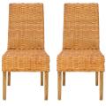 St. Thomas Indoor Wicker Honey Side Chairs (Set of 2)
