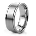 Stainless Steel Men's Brushed Center and Polished Edge Ring
