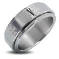Stainless Steel Men's Iron Cross Spinner Ring