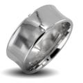 Stainless Steel Men's Polished Concave Ring