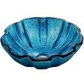Vigo Mediterranean Seashell Above The Counter Tempered Glass Vessel Sink in Blue