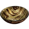 Vigo Zebra Above The Counter Round Tempered Glass Vessel Sink in Multicolors