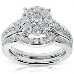 14k White Gold 7/8ct TDW Diamond Bridal Rings Set (H-I, I1-I2)