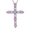 14k White Gold Pink Sapphire and 1/2ct TDW Diamond Necklace (H-I, SI2-SI3)