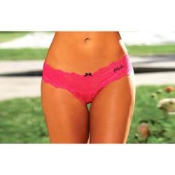 Hustler Women's Pink Crotchless Lace Panty Thongs (Set of 2)