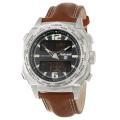 Timberland Men's 'Steprock' Stainless Steel and Leather Quartz Digital Chronograph Watch