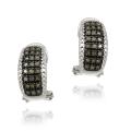 Sterling Silver 1/2ct TDW Brown Diamond Huggie Earrings