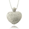 Fusion Silver Overlay Diamond Accent Heart Necklace