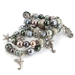 Sweet Romance Faux Pearl Sea Creatures Sprial Bracelet