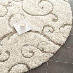 Ultimate Cream/ Beige Shag Rug (6' 7 Round)