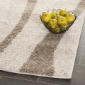 Ultimate Cream/ Dark Brown Shag Rug (3'3 x 5'3)