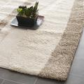 Ultimate Cream/ Dark Brown Shag Rug (6' 7 Square)