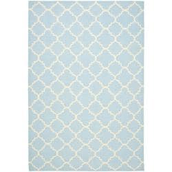 Moroccan Light Blue/ Ivory Dhurrie Wool Rug (8' x 10')