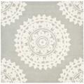 Handmade Soho Chrono Grey/ Ivory New Zealand Wool Rug (8' Square)
