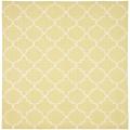 Moroccan Light Green/ Ivory Dhurrie Wool Rug (6' Square)
