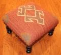 Handmade Kilim Square Footstool (India)