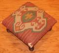Handmade Kilim Square Footstool (India)