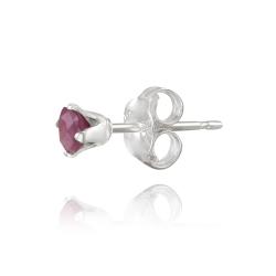 Glitzy Rocks Sterling Silver 3mm Ruby Stud Earrings