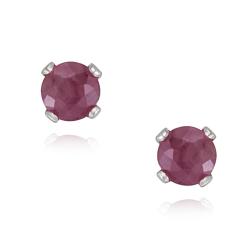 Glitzy Rocks Sterling Silver 3mm Ruby Stud Earrings