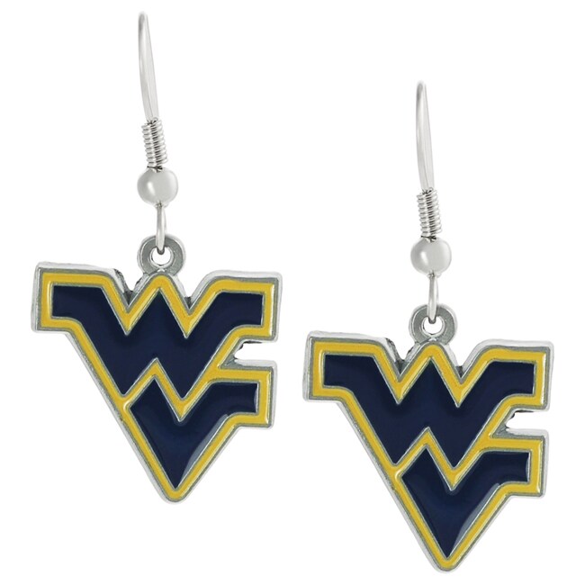 Silvertone West Virginia University Dangle Earrings