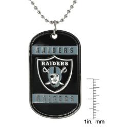 Silvertone Oakland Raiders Tag Necklace