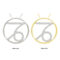 10k Gold Clear Cubic Zirconia Capricorn Astrological Necklace