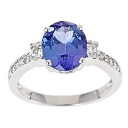 Dyach 14k White Gold Tanzanite and 1/4ct TDW Diamond Ring (G-H, I1-I2)