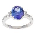 14k White Gold Tanzanite and 1/4ct TDW Diamond Ring (G-H, I1-I2)