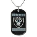 Silvertone Oakland Raiders Tag Necklace